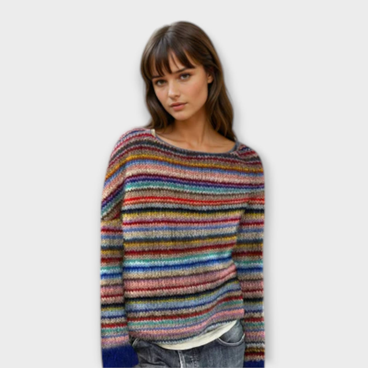 Manonin - Casual and Comfortable Striped Jumper