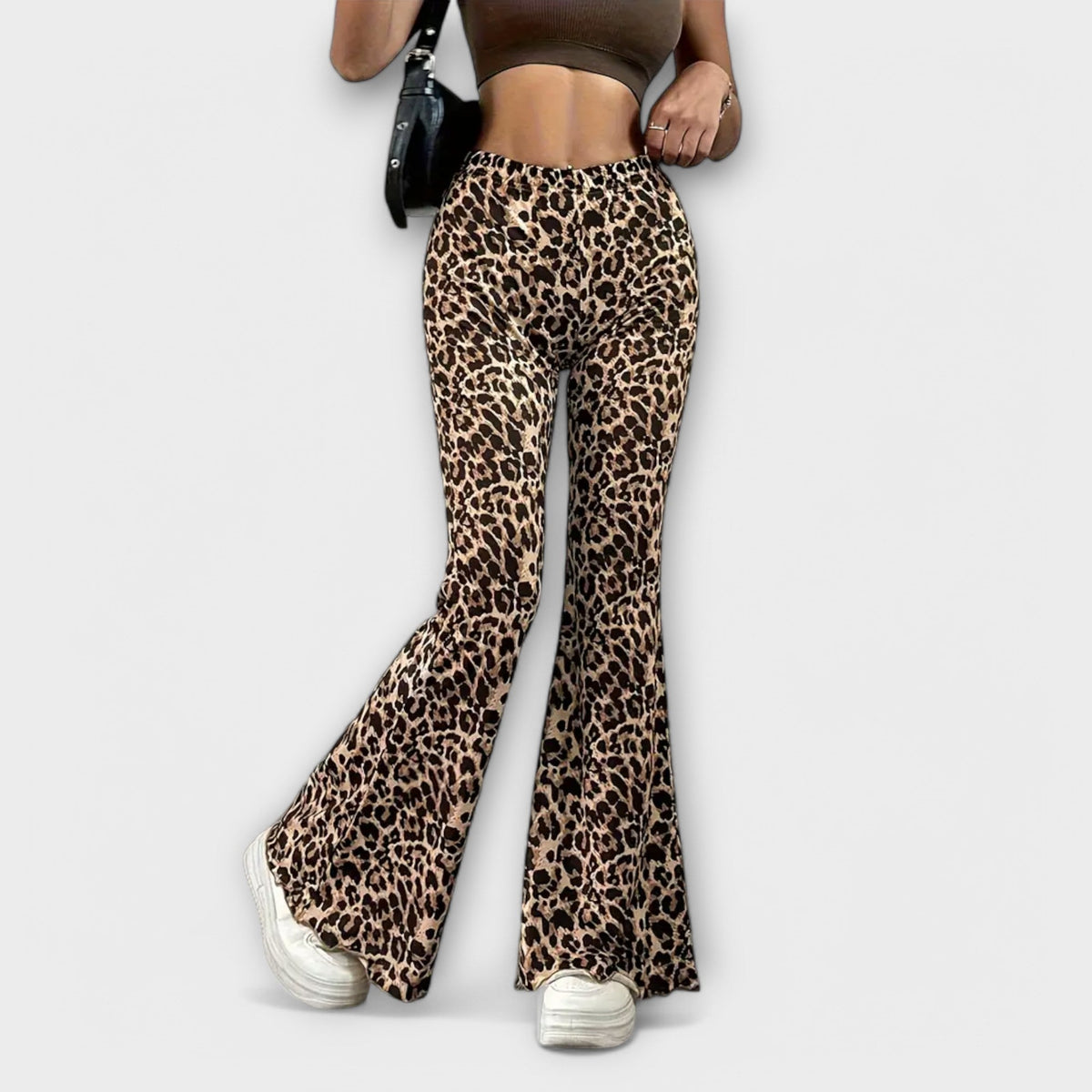Bootcut Leopard Print Trousers