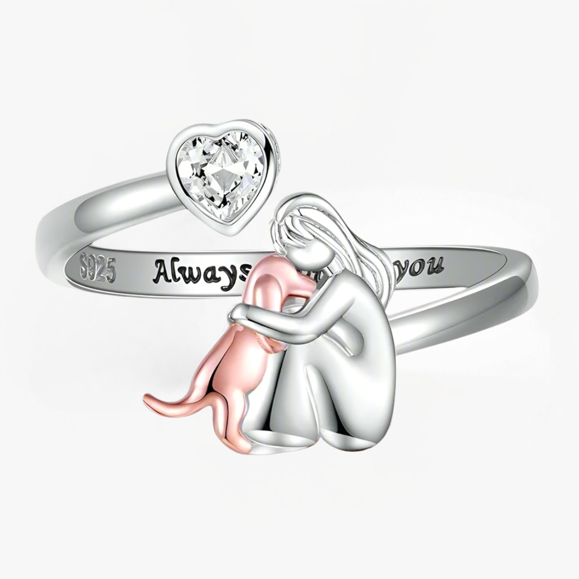 Eliza - Ring with Dog Icon (Pink)
